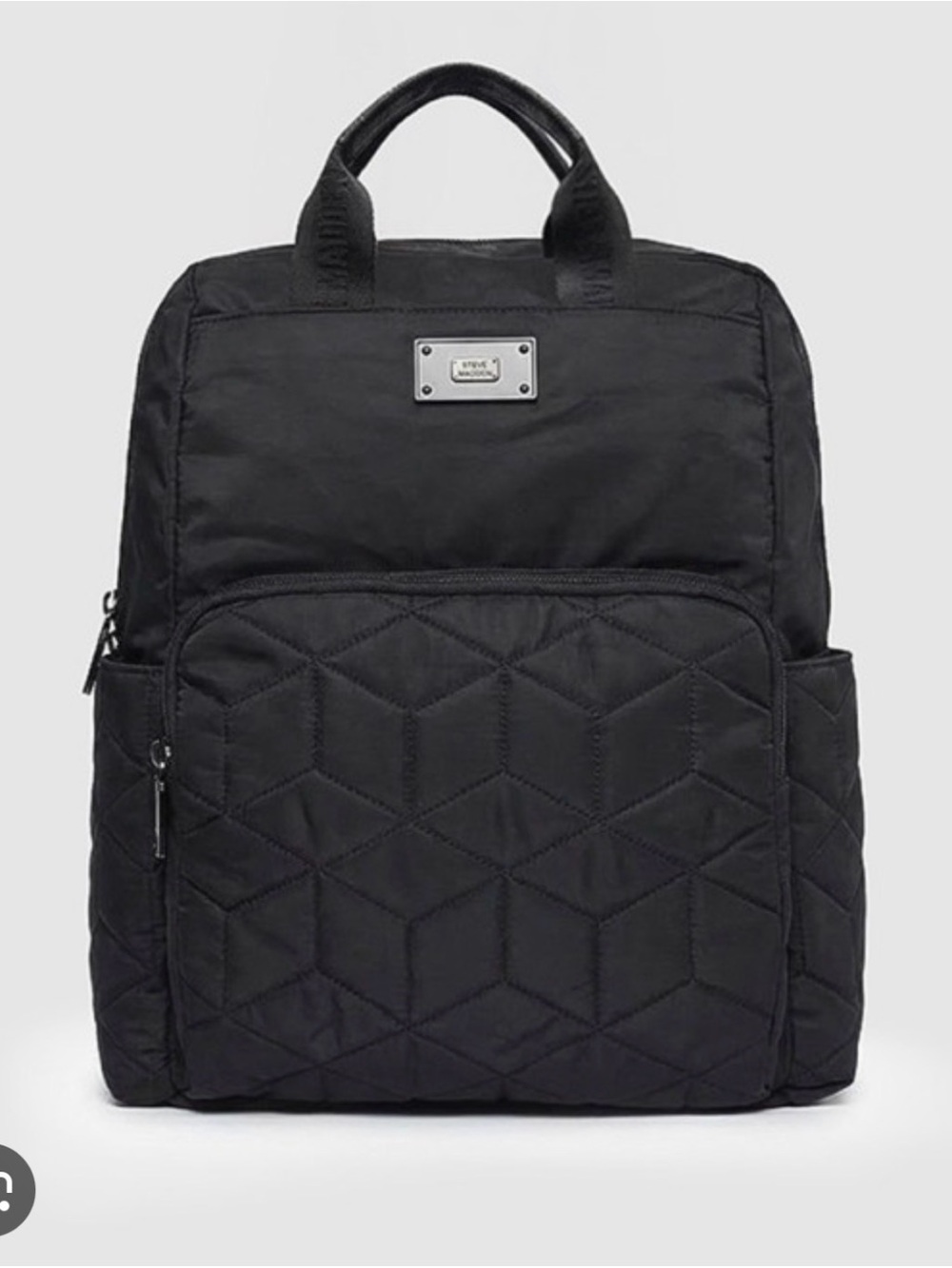Steve Madden Black Quilted Backpack